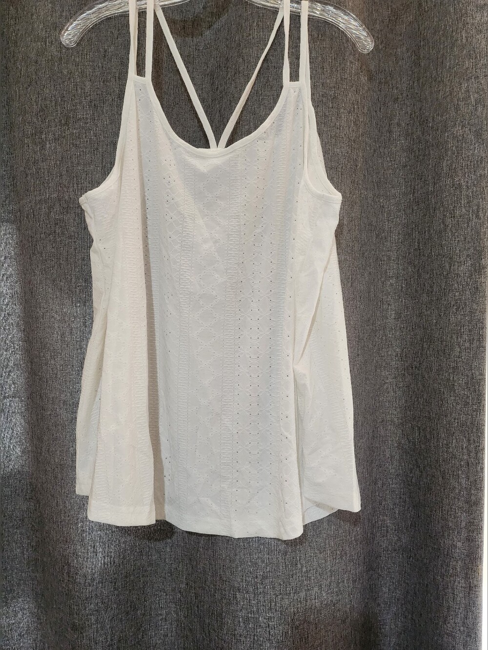 White Eyelet Strappy Tank Top - Women